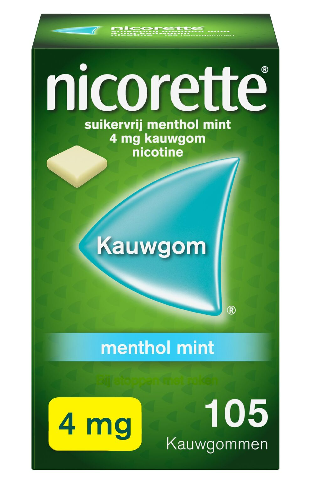 Nicorette Suikervrij Kauwgom Menthol Mint 4mg afbeelding