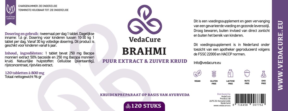 Brahmi Tabletten afbeelding van document #1, label