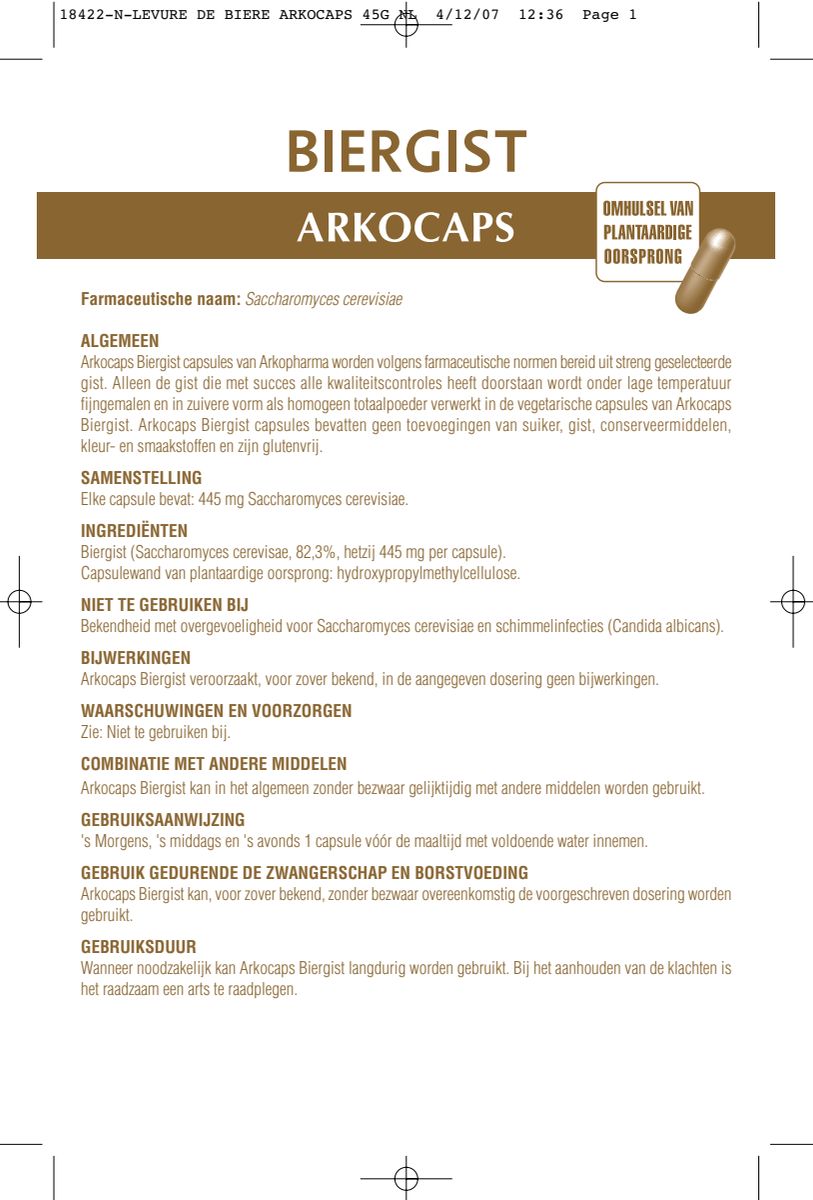 Biergist Capsules afbeelding van document #1, instructions