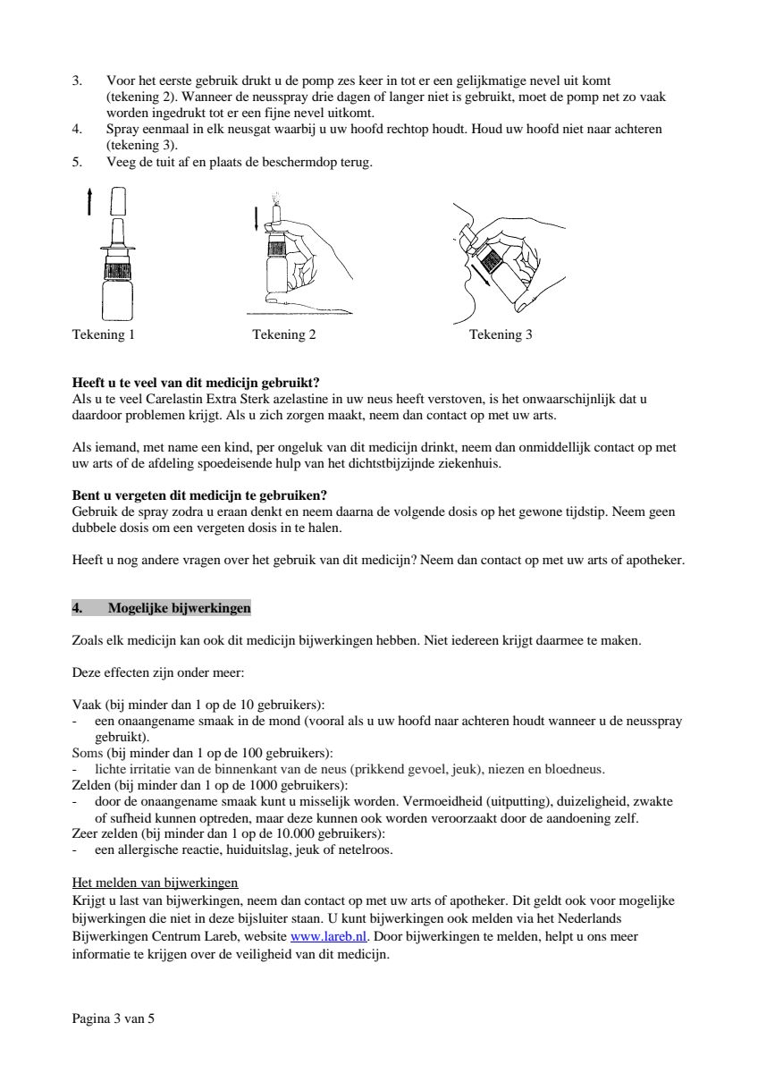 Azelastine Neusspray Extra Sterk afbeelding van document #3, leaflet