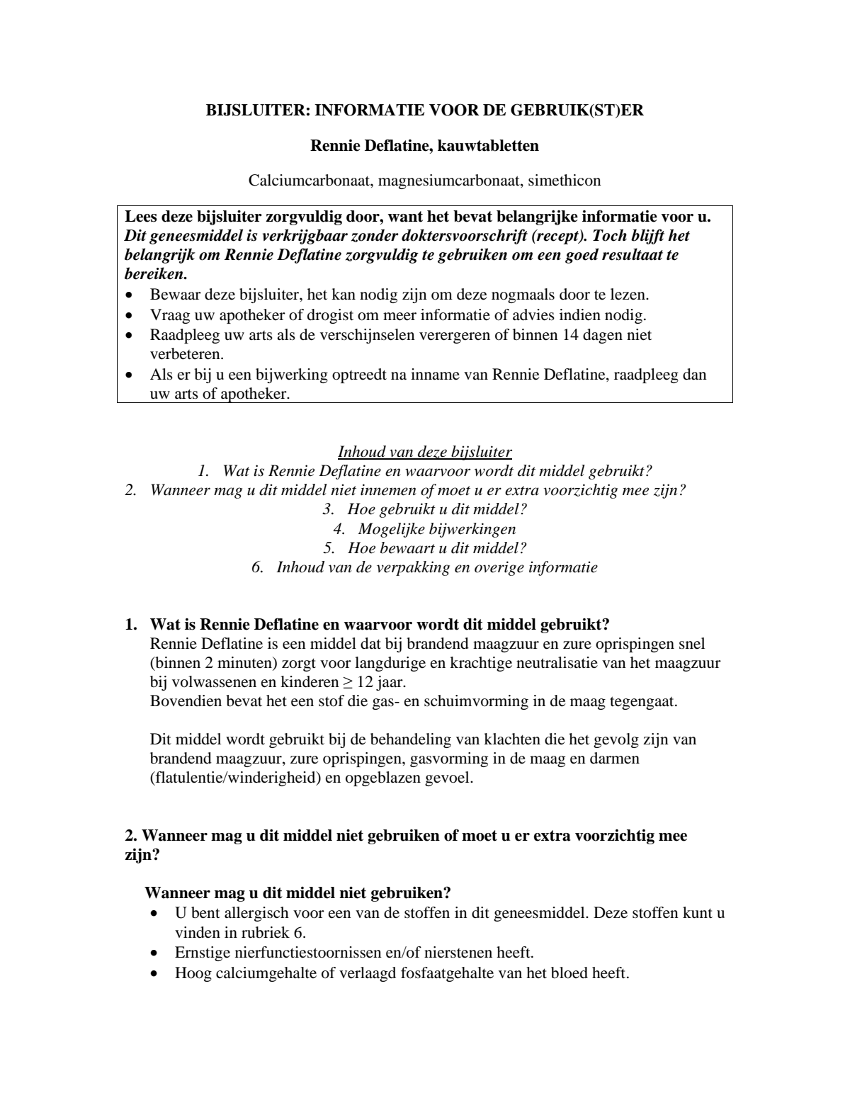 Deflatine kauwtabletten bij opgeblazen gevoel of winderigheid afbeelding van document #1, leaflet