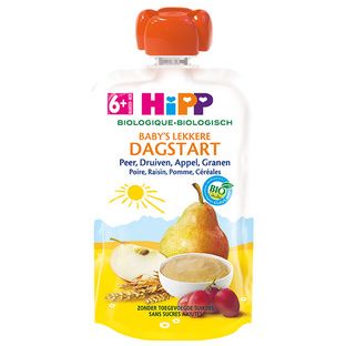 HiPP 6M+ Dagstart Peer Druiven Appel Granen 100GR