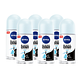 Nivea Black & White Invisible Pure Roll-on Voordeelverpakking 6x50ML