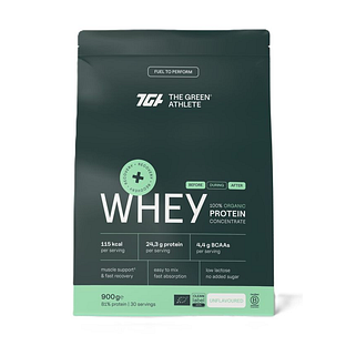 The Green Athlete Whey Protein Concentrate Unflavoured Bio Poeder 900GR
