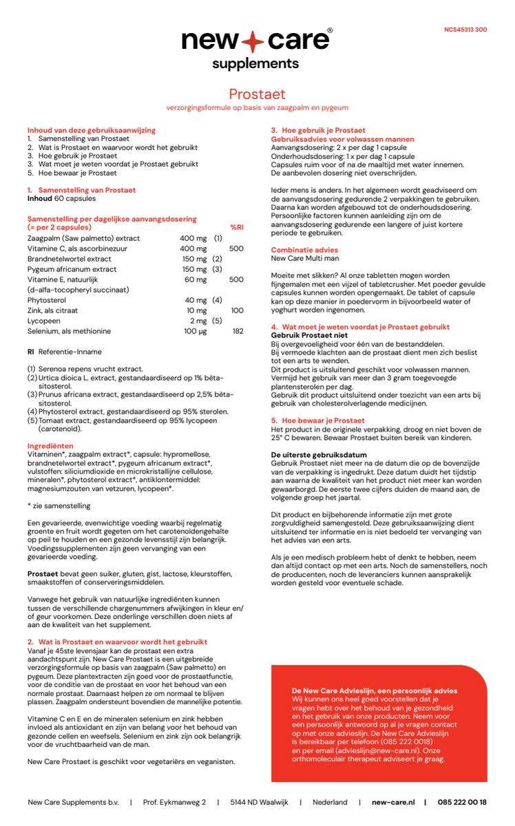 Prostaet Capsules afbeelding van document #1, instructions