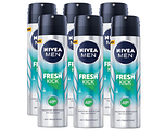 Nivea Men Fresh Kick Anti-Transpirant Spray Voordeelverpakking 6x150ML