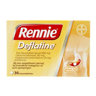 Rennie Deflatine kauwtabletten bij opgeblazen gevoel of winderigheid 36TB Rennie Deflatine kauwtabletten bij opgeblazen gevoel of winderigheid 36TB