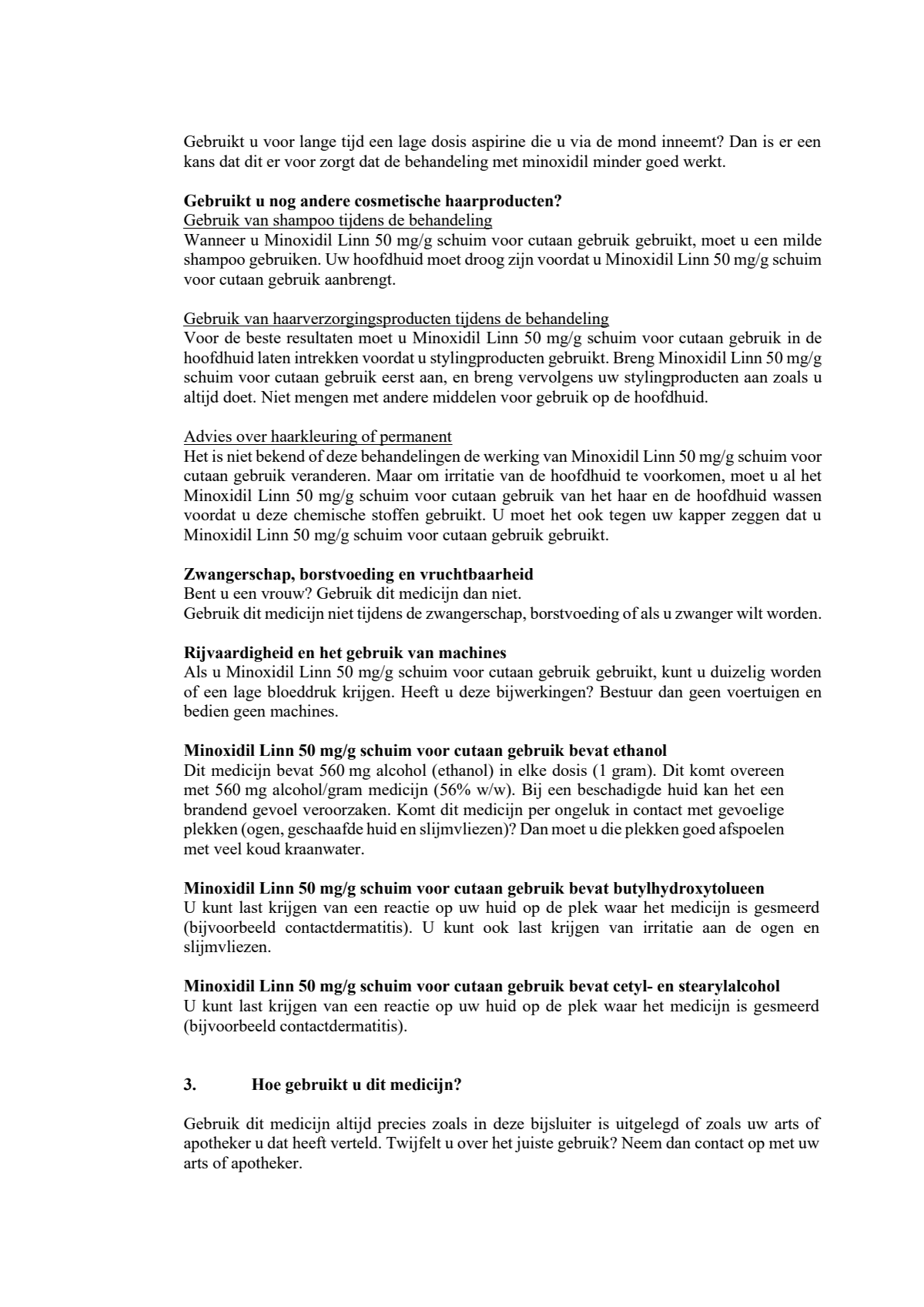 Minoxidil 50mg Foam afbeelding van document #3, leaflet