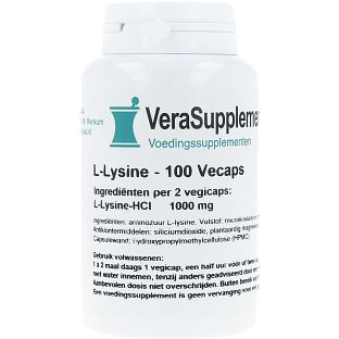 VeraSupplements L-Lysine 500mg Capsules 100VCP