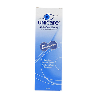 Unicare Alles-in-één Vloeistof Zachte Contactlenzen + Lenzenhouder 360ML