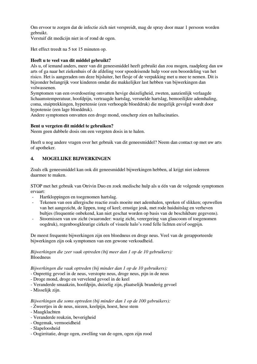 Duo Xylometazoline HCl Ipratropium Br, 0,5/0,6 mg/ml Neusspray bij een verstopte neus en loopneus afbeelding van document #4, leaflet