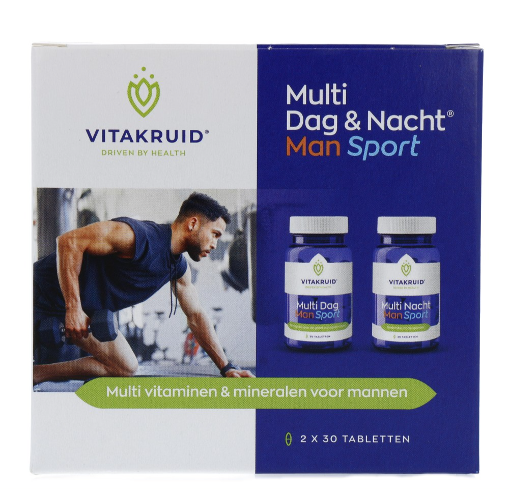 Vitakruid Multi Dag & Nacht Man Sport 100% Vegan 2 x 30 afbeelding 1