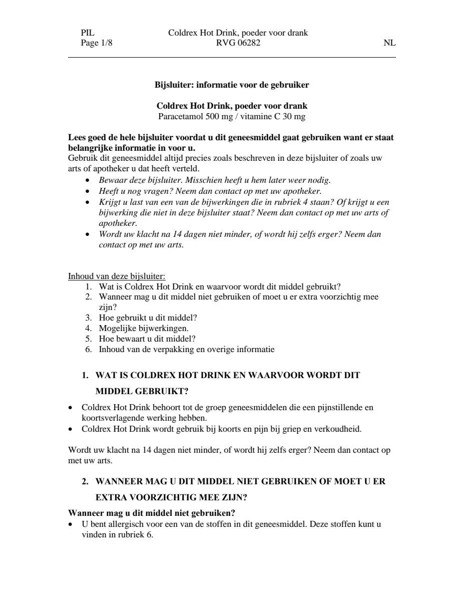 Hot Drink - Bij griep en verkoudheid afbeelding van document #1, leaflet