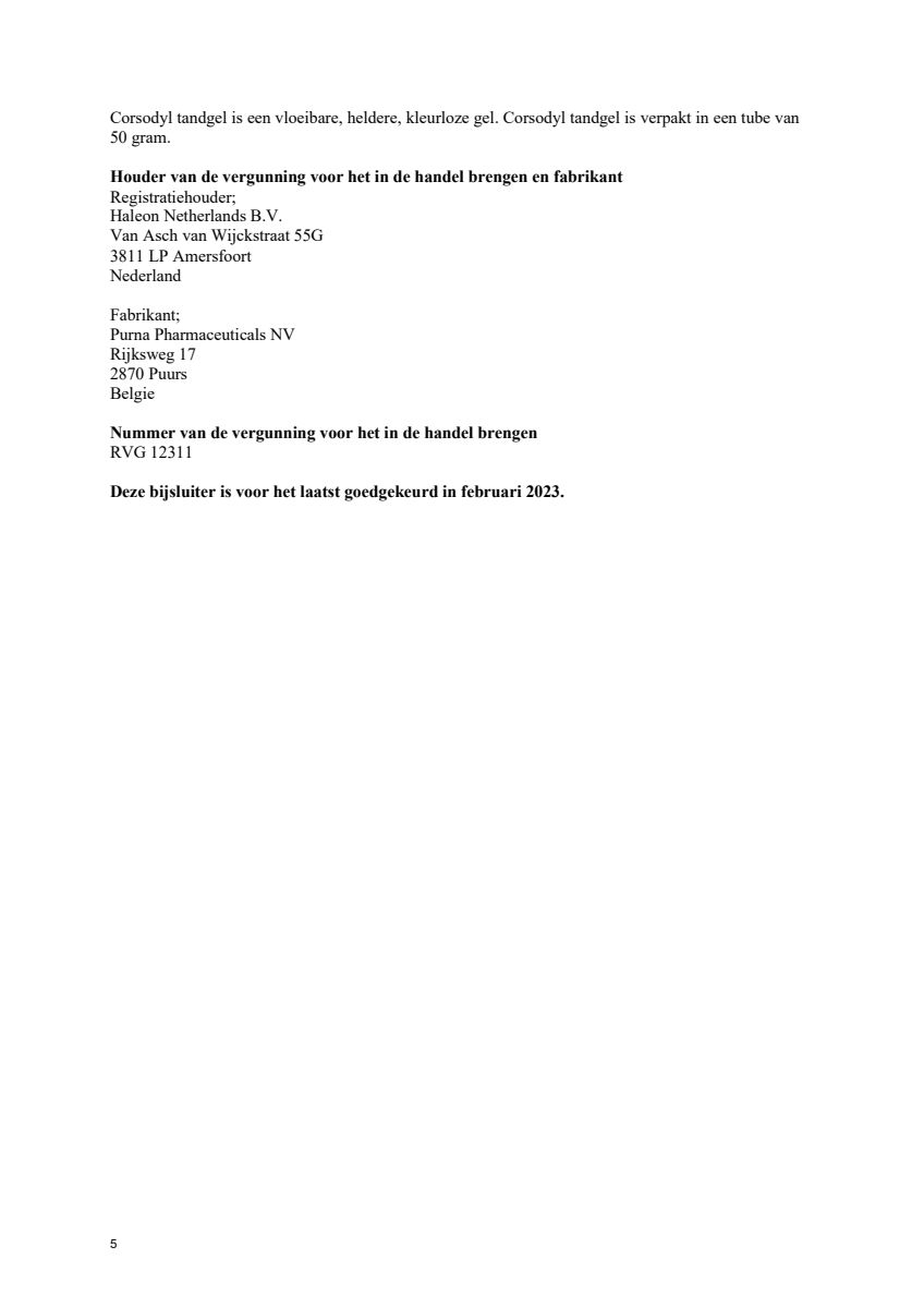 Mondverzorgingsset - Mondspoeling en Mondgel - afbeelding van document #5, leaflet