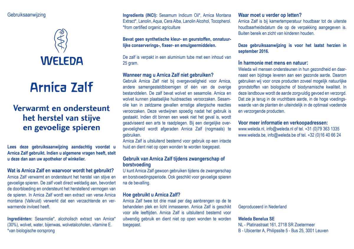 Arnica Zalf afbeelding van document #1, instructions