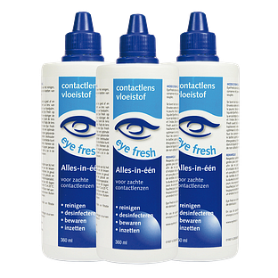 Eye Fresh Lenzenvloeistof Alles-In-1 Zacht Multiverpakking 3x360ML