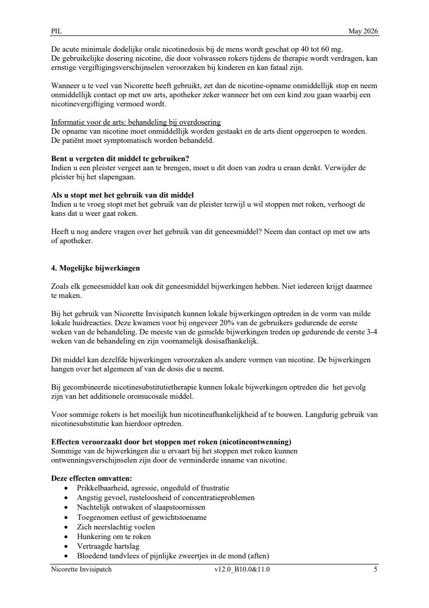 Invisi 25 mg Nicotine Pleister afbeelding van document #5, leaflet