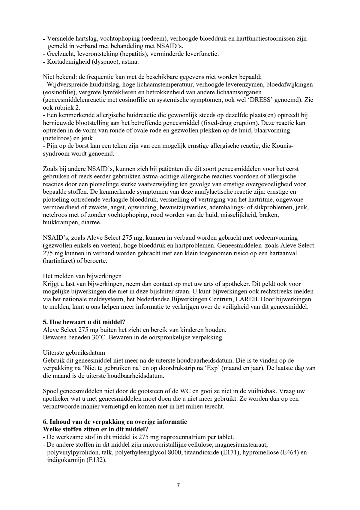 Select 275mg Tabletten afbeelding van document #7, leaflet