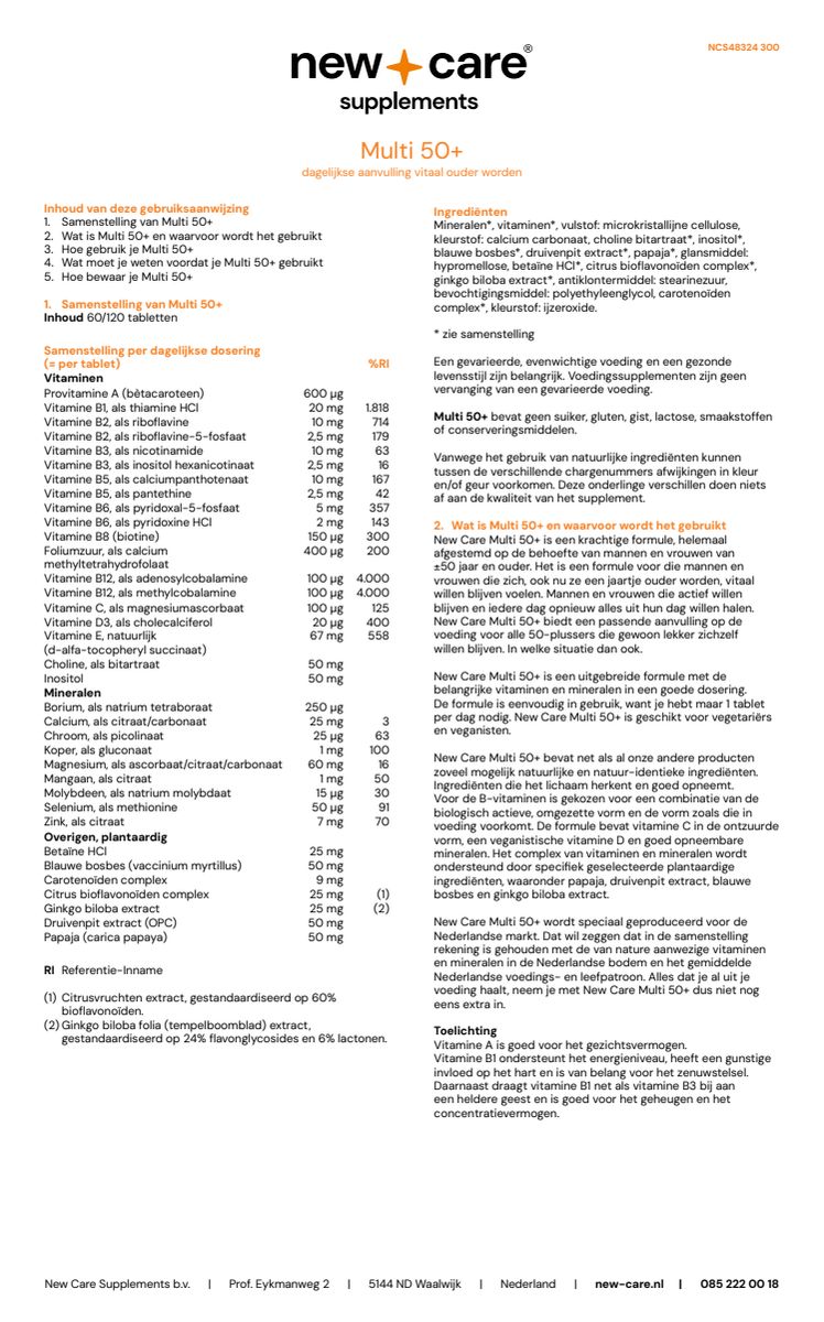 Multi 50+ Tabletten afbeelding van document #1, instructions
