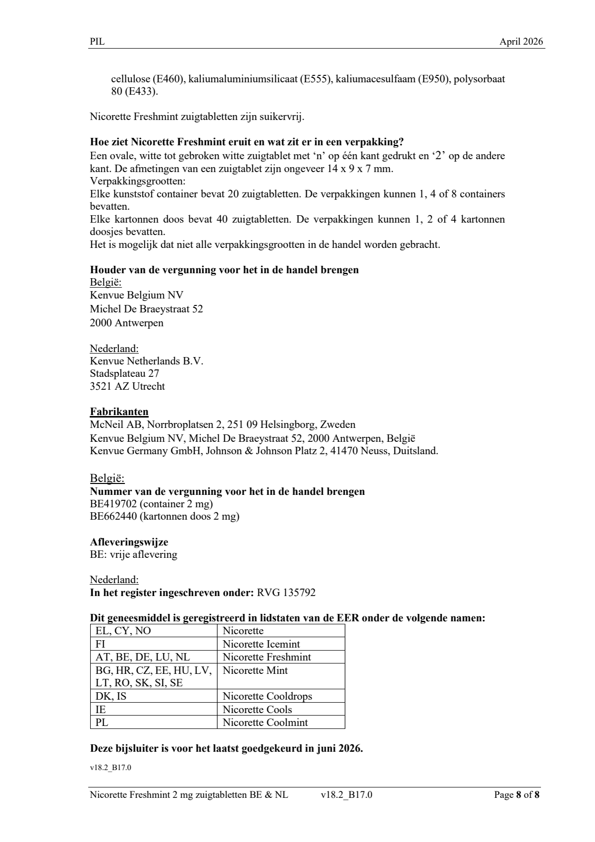 Freshmint 2mg Zuigtabletten afbeelding van document #8, leaflet