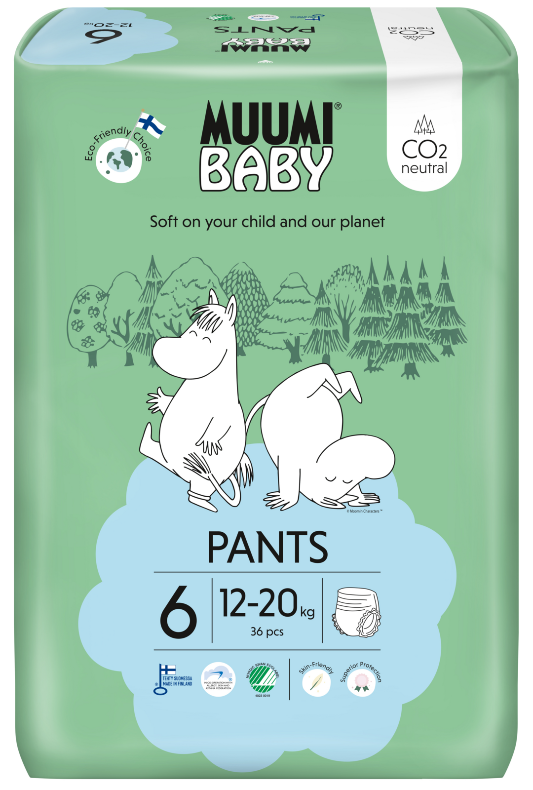 Muumi baby Ecologische Luierbroekjes Maat 6