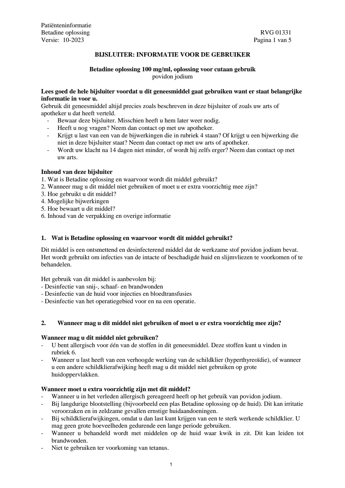 Jodium Oplossing afbeelding van document #1, leaflet