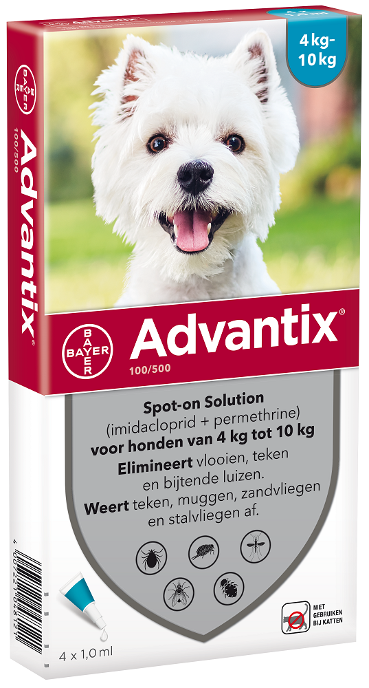 Advantix Hond 100/500 (4-10kg) Spot-on Solution Pipetten afbeelding