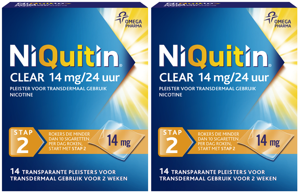 Niquitin Clear Pleisters 14mg Stap 2 Duoverpakking