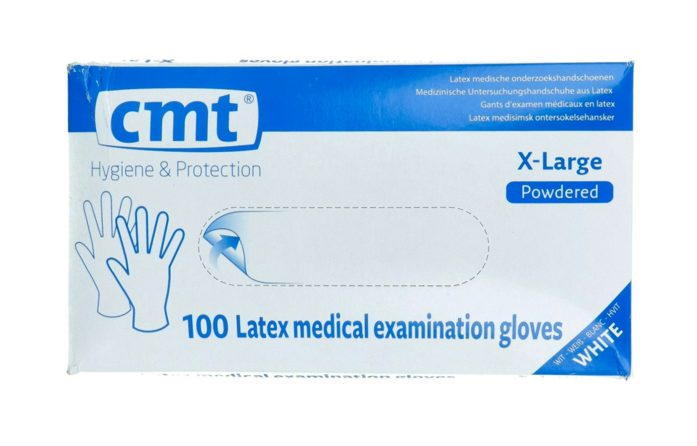 CMT Handschoenen Latex Gepoederd Naturel