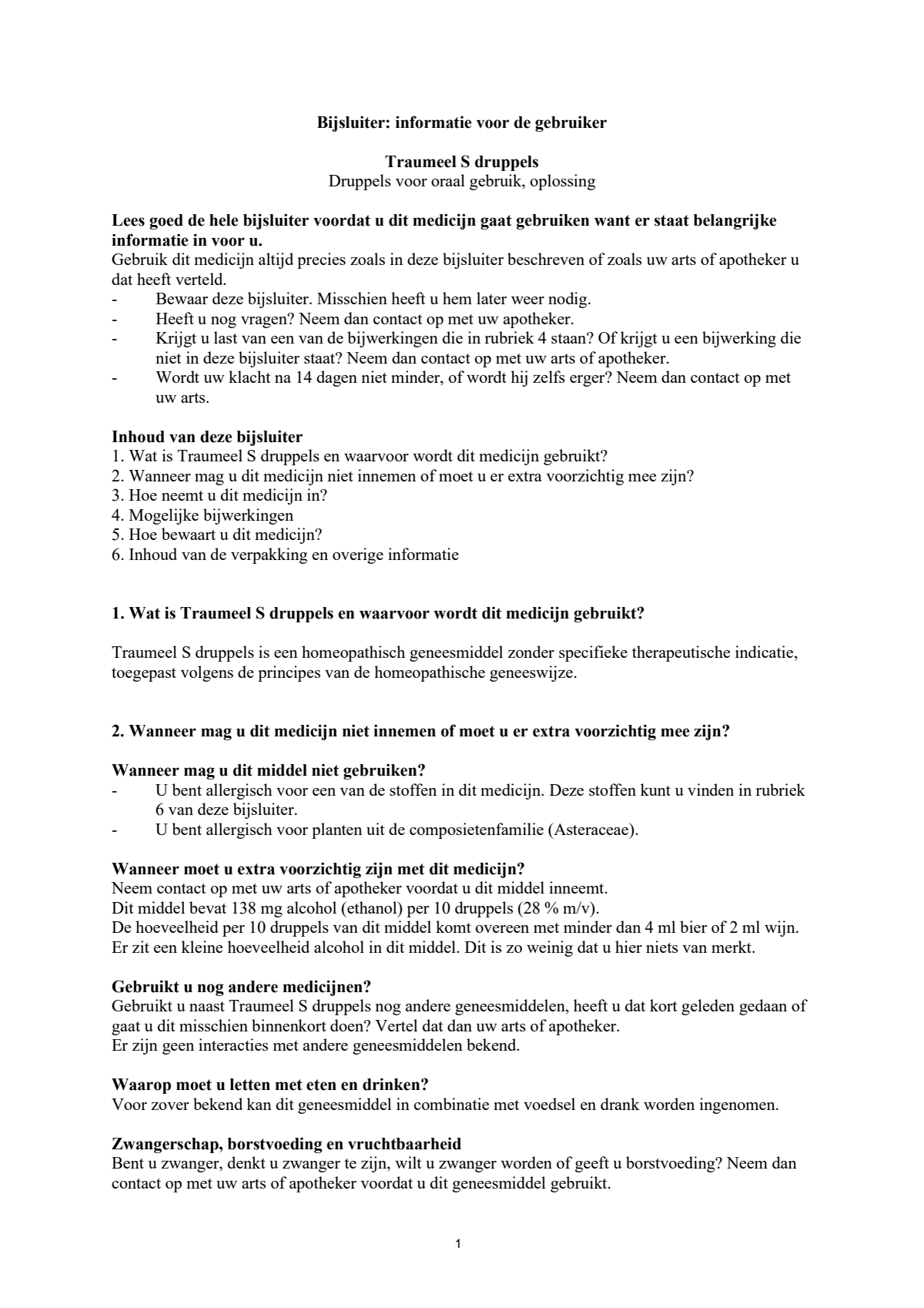 Traumeel S Druppels afbeelding van document #1, leaflet