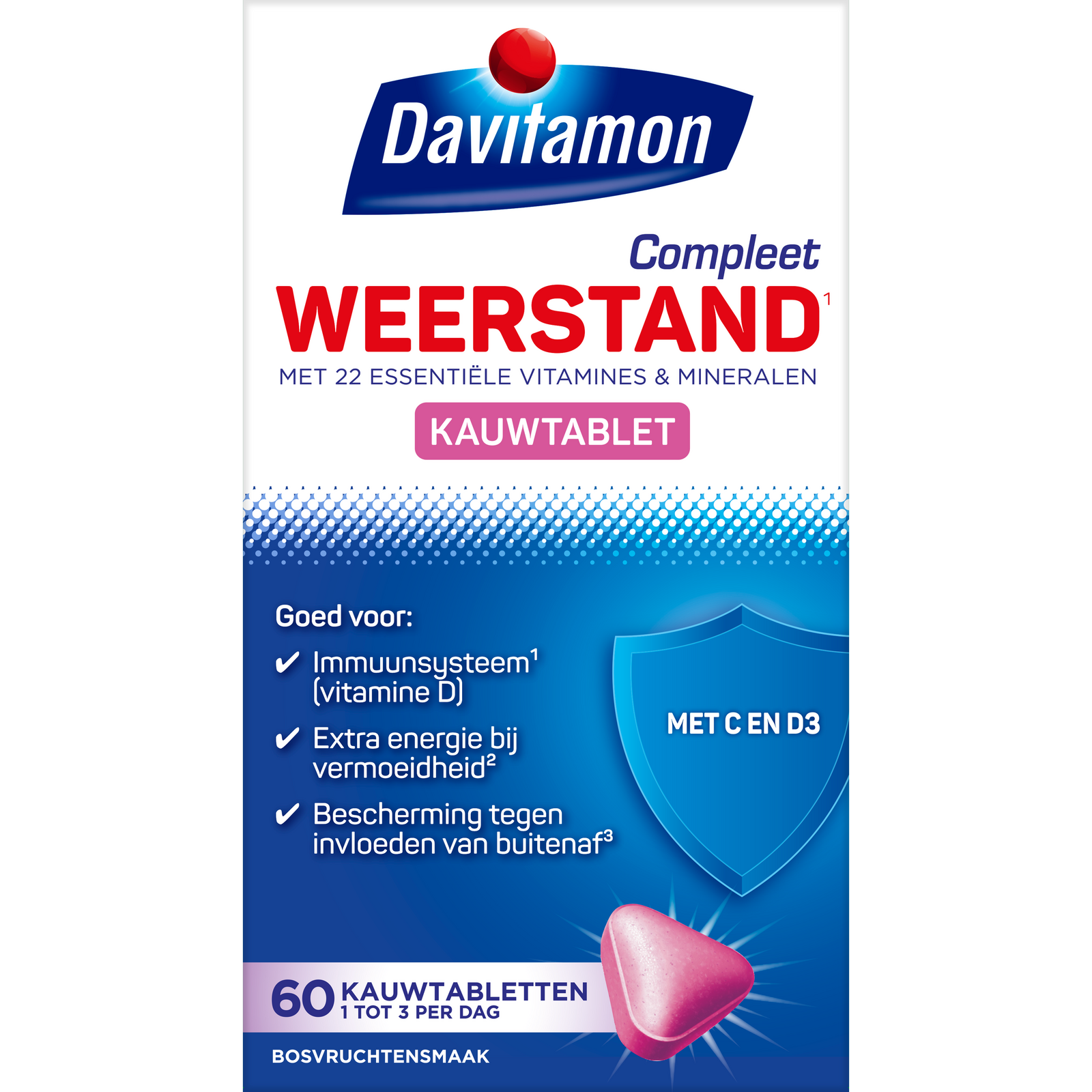 Davitamon Compleet Weerstand Kauwvitamines Bosvruchten