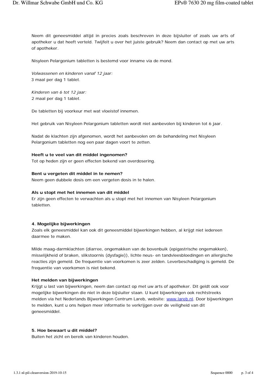 Nisyleen Pelargonium Tabletten afbeelding van document #3, leaflet