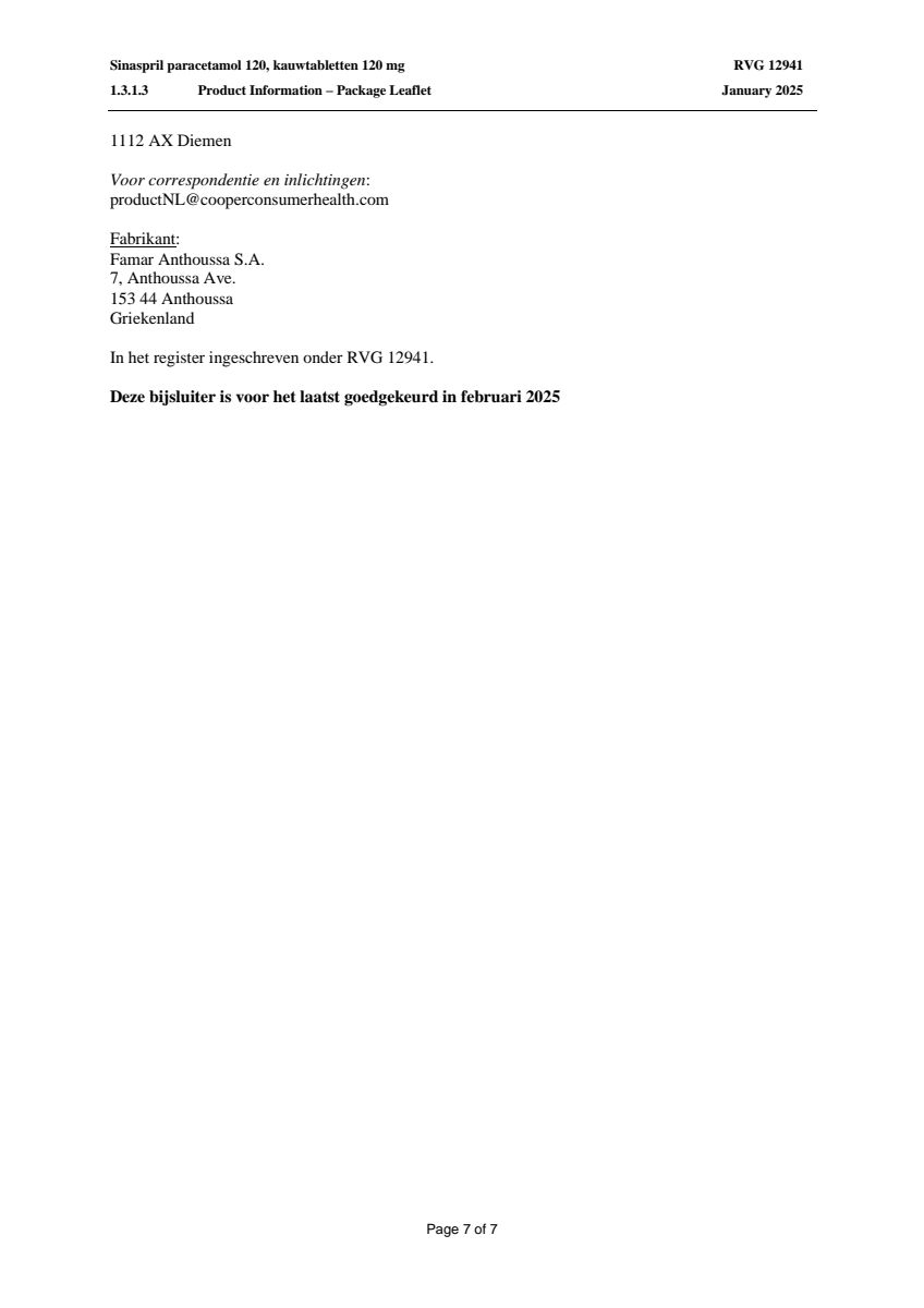 Paracetamol Tabletten 120mg afbeelding van document #7, leaflet