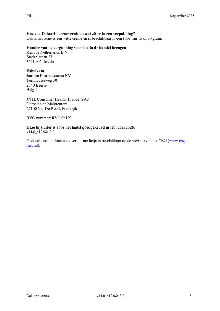 Crème 20mg Miconazol afbeelding van document #5, leaflet