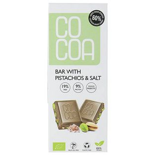 Cocoa Chocolade Pistachios & Salt Reep 40GR