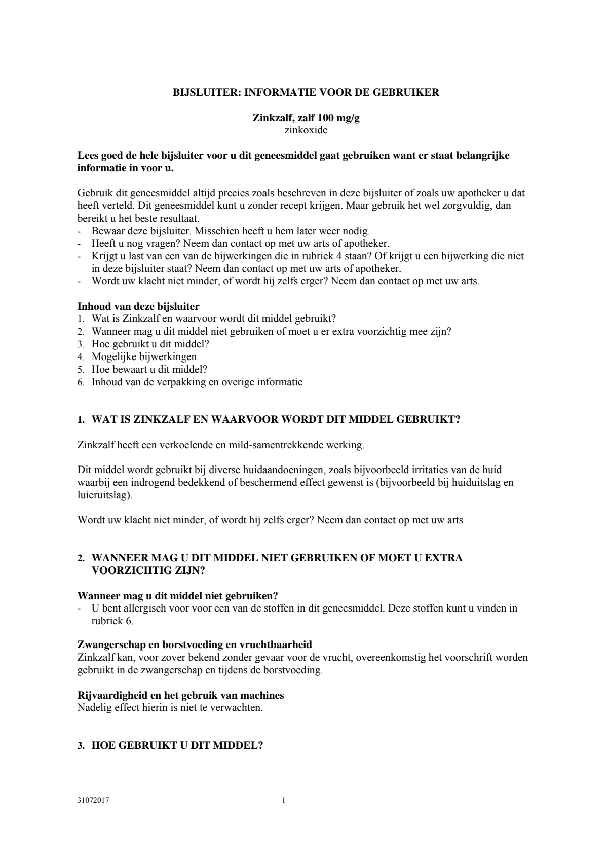 Zinkzalf afbeelding van document #1, leaflet