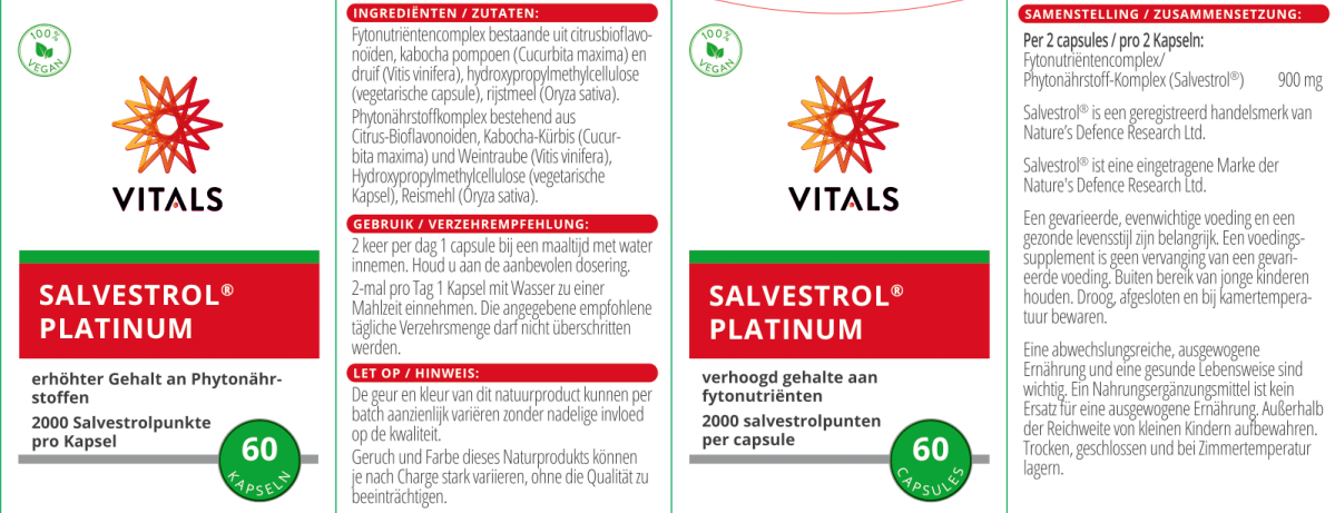 Salvestrol Platinum Capsules afbeelding van document #1, label