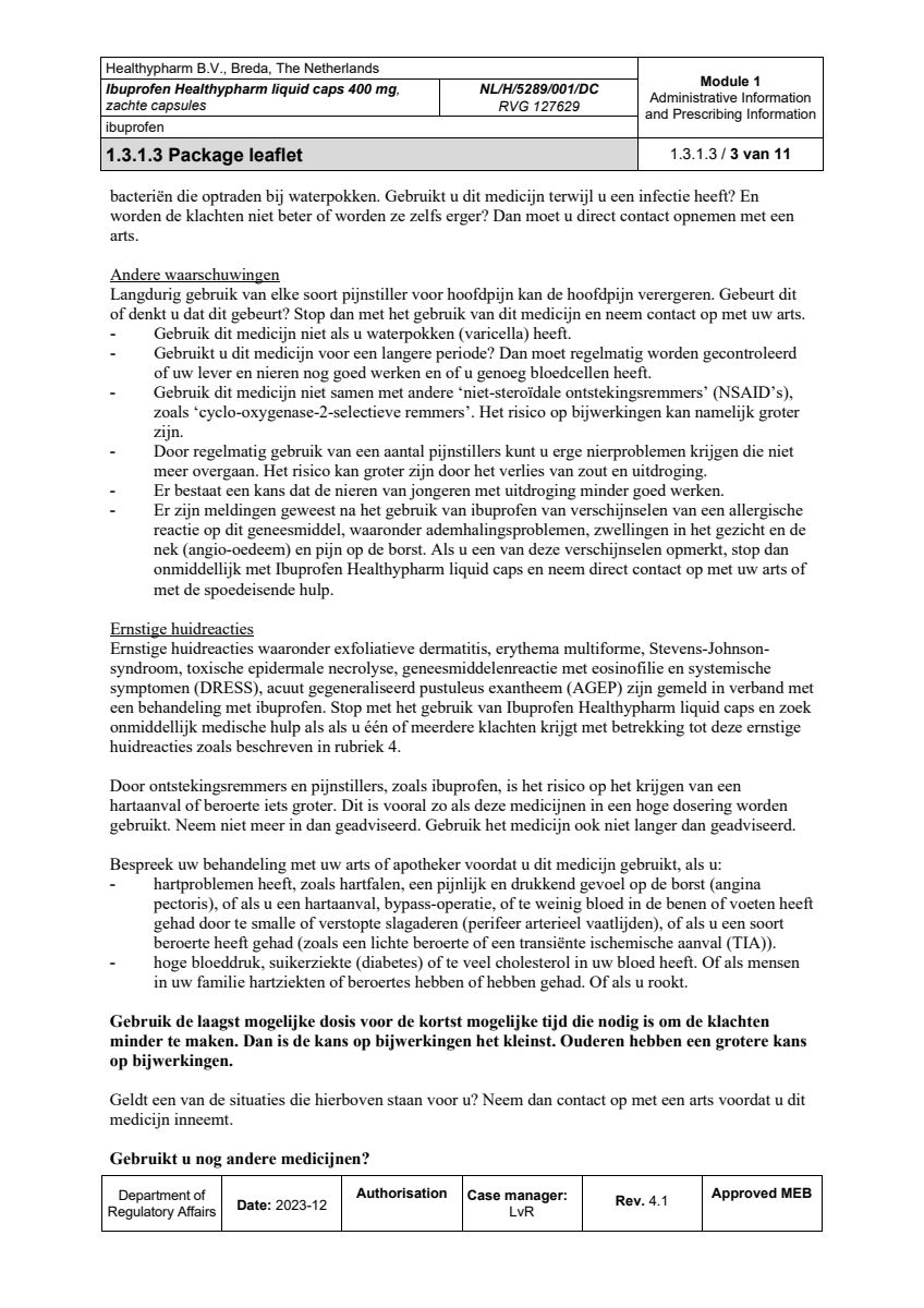 Ibuprofen 400mg Liquid Caps afbeelding van document #3, leaflet
