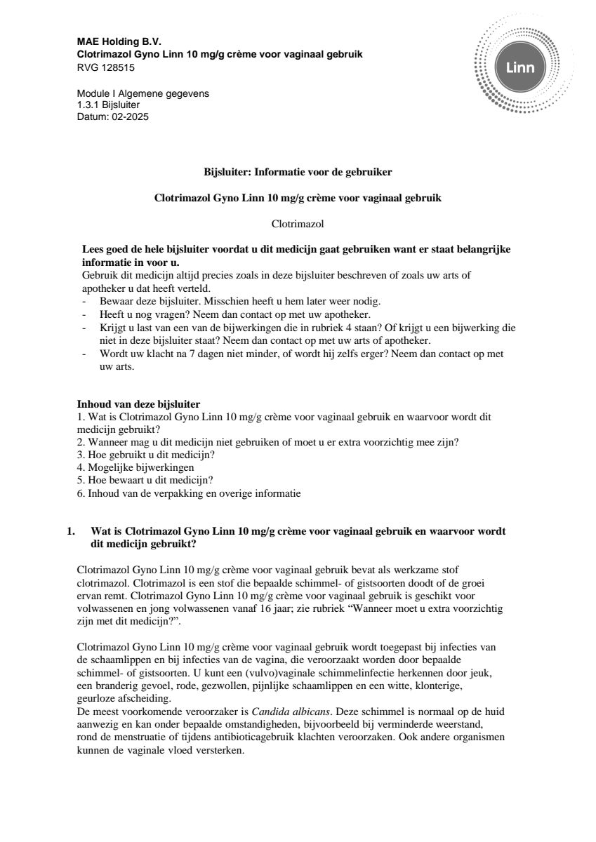 Clotrimazol 10mg/g Vaginale Crème afbeelding van document #1, leaflet