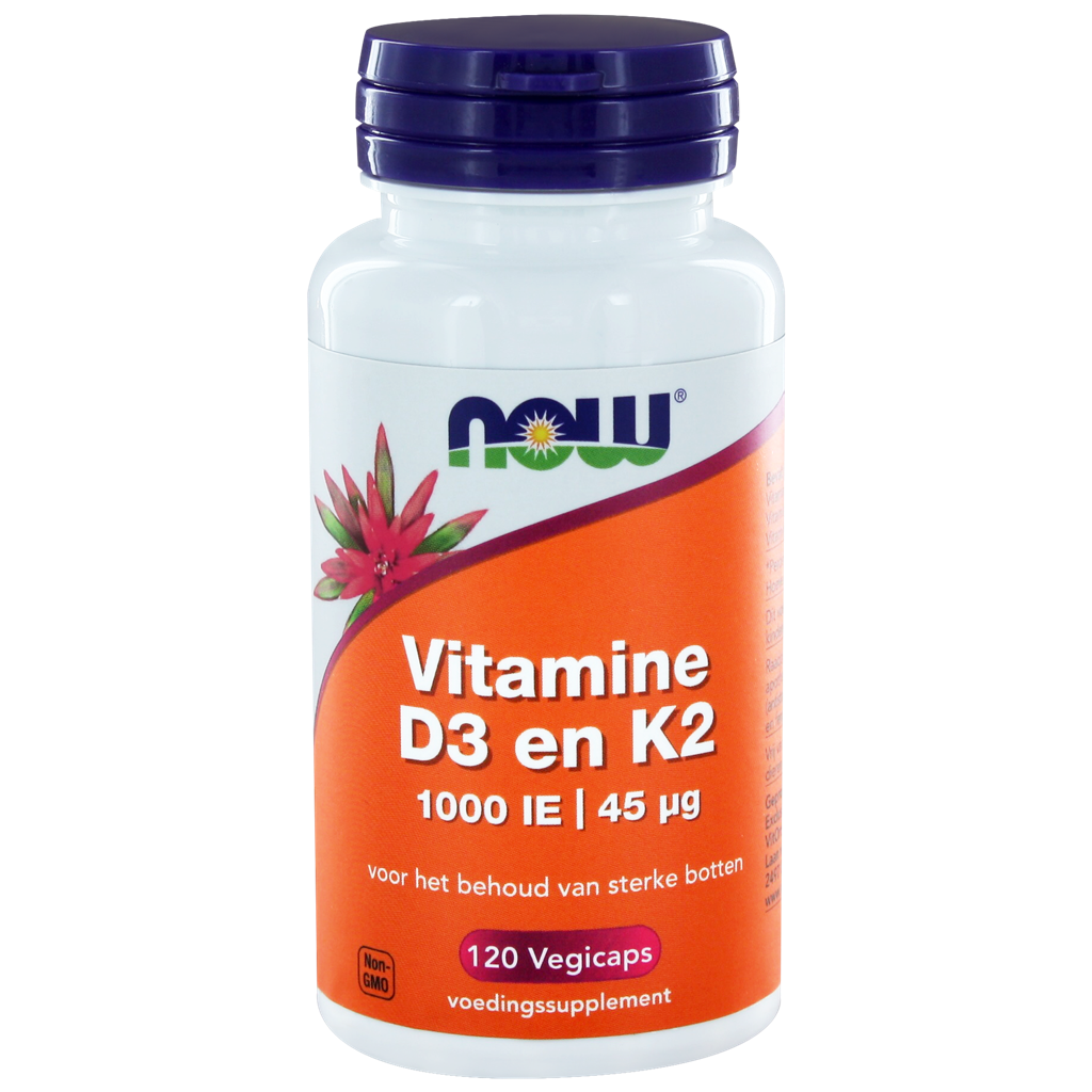 NOW D3 1000 IE & Vitamine K2 Capsules 120CP