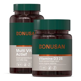 Bonusan Multi Vital Forte Actief + Bonusan Vitamine D3 25 - Combiset 2 Stuks
