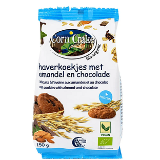 Corn Crake Haverkoekjes - met Amandel en Chocolade 150GR Corn Crake Haverkoekjes - met Amandel en Chocolade 150GR