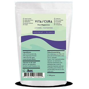 Vita Cura Pure Magnesium Badzout Vlokken Lavendel 500GR
