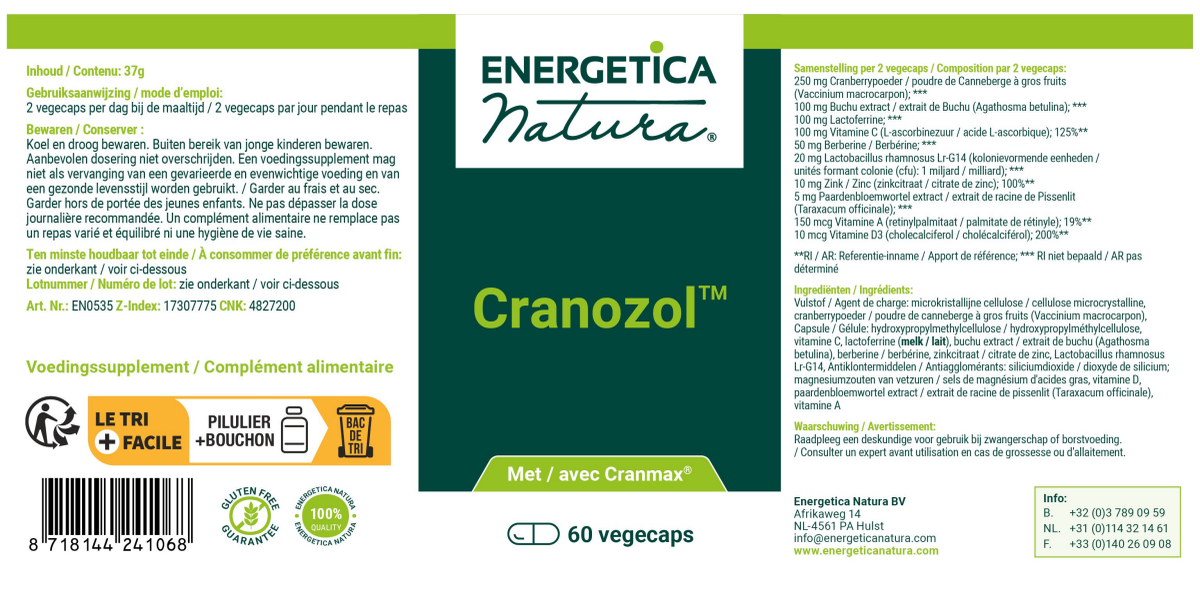 Cranozol Capsules afbeelding van document #1, label