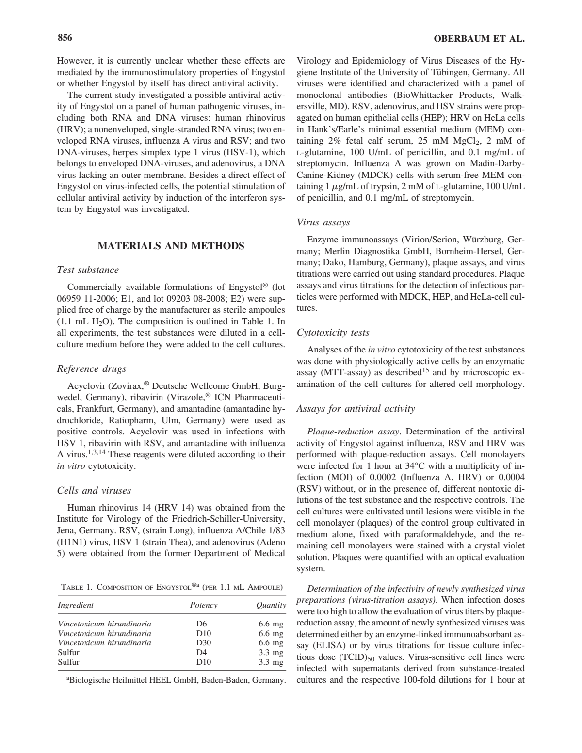 Engystol Tabletten afbeelding van document #2, research