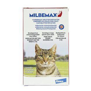 Milbemax Ontwormingsmiddel Voor Katten 2 - 8 kg Tabletten 2TB