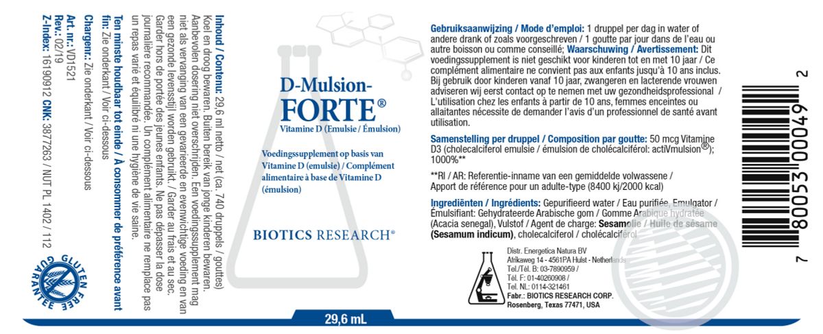 D-Mulsion Forte Druppels afbeelding van document #1, label