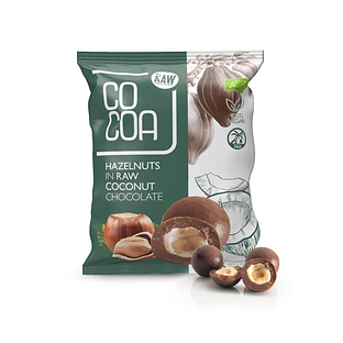 Cocoa Hazelnoten met Kokos Chocolade RAW 70GR