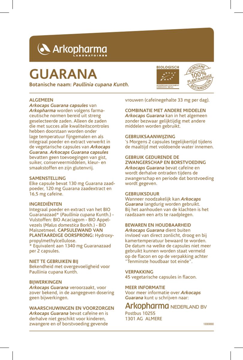 Arkocaps Guarana Biologisch Capsules afbeelding van document #1, instructions