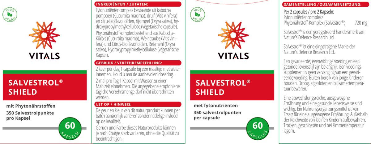 Salvestrol Shield Capsules afbeelding van document #1, label